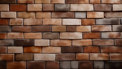 Obraz premium textured brick wall with earthy tones and varied shapes for architectural background design