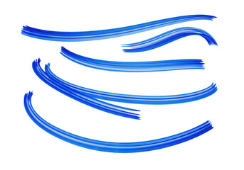 Blue paint strokes design element isolated on transparent background