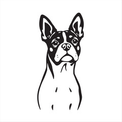 An elegant, timeless International Dog Day illustration using a bold acrylic painting style. The classic black and white vector silhouette is presented on a white background with vibrant colors