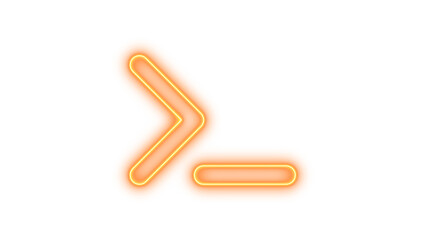 Obraz premium Glowing neon arrow pointing to the right, Neon terminal icon glow with transparent background