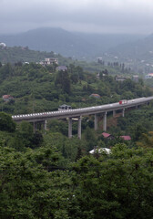 Obraz premium A highway in the mountains in Batumi, Georgia