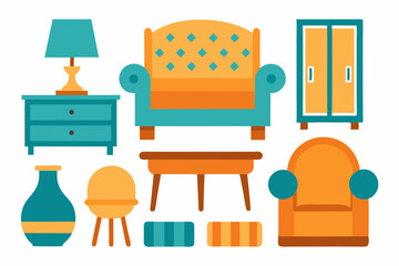 furniture icons set