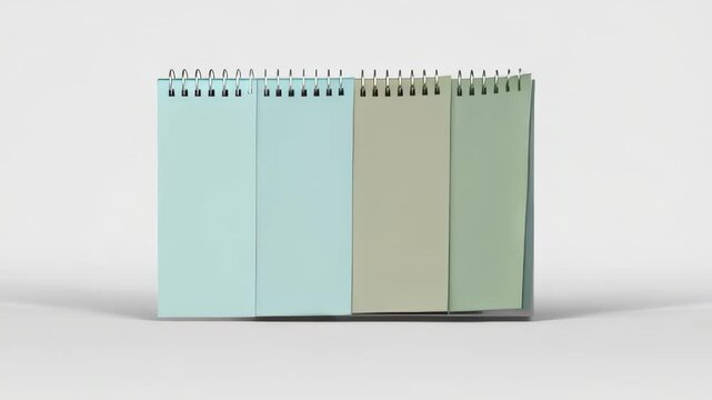 Close up of a spiral bound calendar on a white surface in studio shot