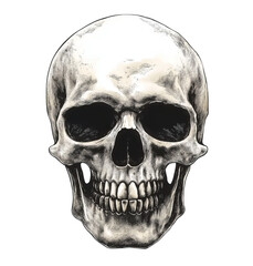 Sculpture of a skull isolated on a transparent background Png file format