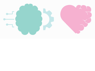 Heart, brain, mental health, emotion, artificial intelligence, learning, mind, education. Intellectual, neural, work, algorithm, robot, blockchain, machine, circuit. Set, icon, vector