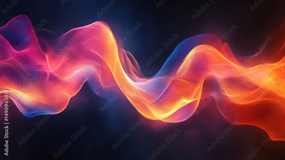 Poster abstract colorful dynamic flowing forms design.