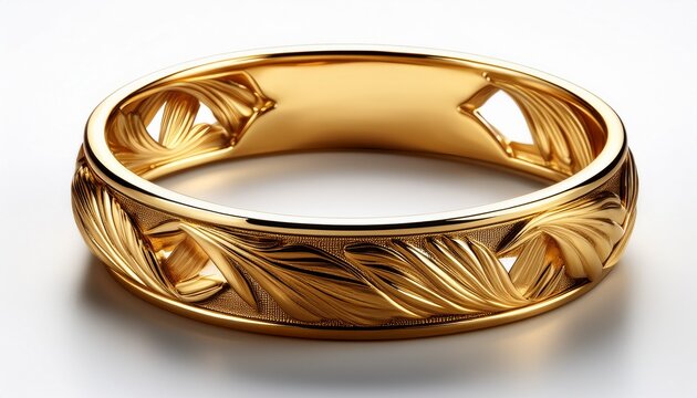 golden cuff bracelet n a sleek and stylish cuff bracelet made of polished gold exuding elegance isolated on clear white background highly detailed