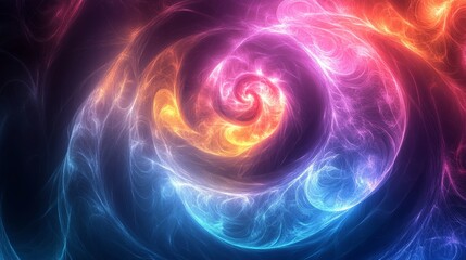 Abstract swirling vortex of vibrant colors.