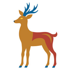 Majestic Colorful Deer Whisperer Vector Illustration

