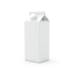 mock white fruit juice or milk carton isolated on white