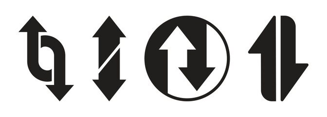 Up and down arrow vector icon collection. Direction sign icon for app or web. Vector illustration