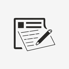 Document with Pen Icon: Simple Writing, Note Taking, Form