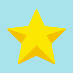 Yellow Five-Pointed Star Icon on Light Blue Background