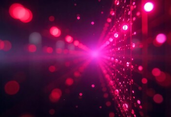 Generative AI Dazzling display of holographic technology with pink glowing bokeh