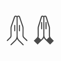 Praying Hands Icons: Line and Filled Styles