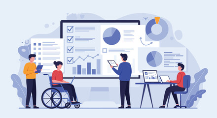 A futuristic AI-powered drone with sleek metallic plating and glowing blue accents hovers over a digital cityscape at night. The drone scans holographic data streams, analyzing information in real-tim