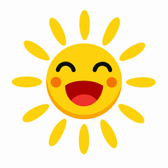 Happy Sun Cartoon Illustration, Smiling Sunshine