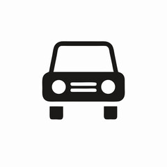 Simple Black Car Icon, Vehicle Symbol, Auto Illustration