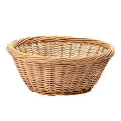 Fototapeta premium Wicker basket, isolated on a transparent background Png file format