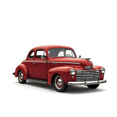 Retro classic vintage car isolated on white