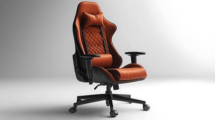 Adjustable luxury gaming chair with leather finish high resolution image