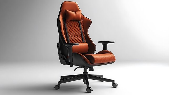 Adjustable luxury gaming chair with leather finish high resolution image