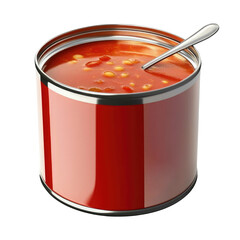 Tomato Soup Can On  isolated on a transparent background