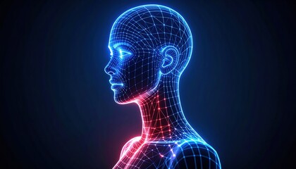 Futuristic Womans Head Profile.