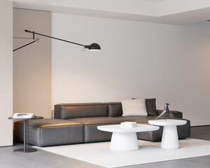 Modern Minimalist Living Room Interior - 3d Rendering
