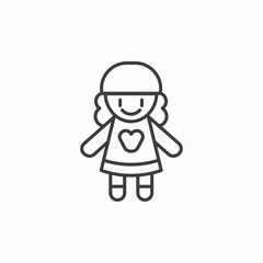 cartoon girl smiling icon sign vector