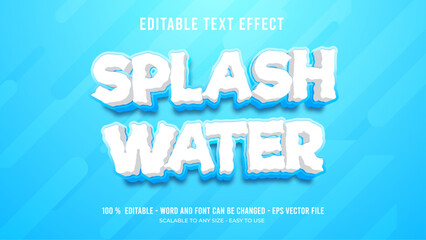splash water editable text effect