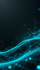 Teal AI Data Background with Glowing Digital Grid


