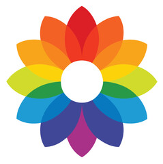 Obraz premium Rainbow flower abstract design colorful mandala