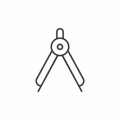 geometry compass tool icon sign vector
