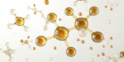 Elegant Molecular Aesthetics - 3D molecular visualization of alpha arbutin showcasing its structure in a floating format for educational and commercial use.