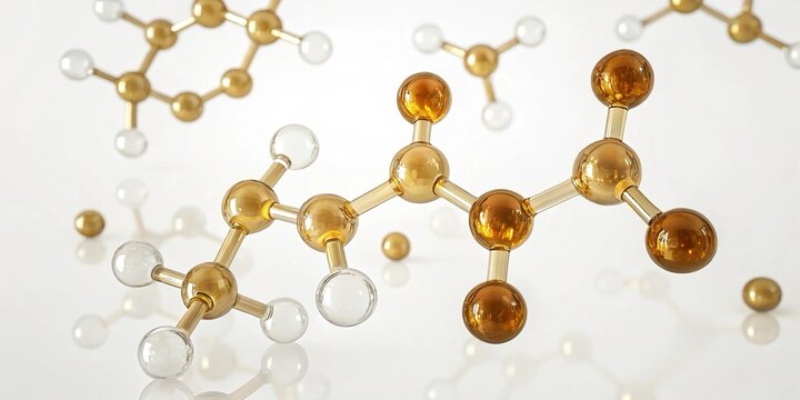 Elegant Molecular Aesthetics - 3D molecular visualization of adenosine showcasing its floating structure in a detailed and colorful digital format.