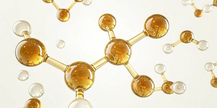 Elegant Molecular Aesthetics - 3D molecular visualization of panthenol showcasing its structure and properties in a floating design. Ideal for scientific and educational use.