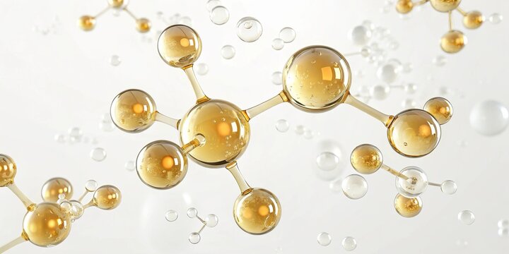 Elegant Molecular Aesthetics - 3D molecular visualization of collagen tripeptide showcasing its structure and properties for scientific and educational purposes.