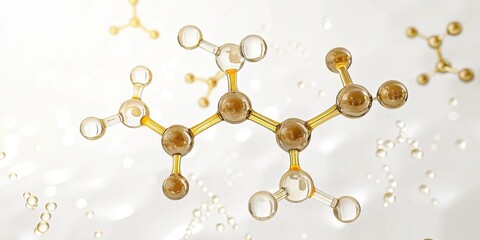 Elegant Molecular Aesthetics - 3D visualization of quercetin molecule, showcasing a floating representation in a scientific context. Ideal for educational and research purposes.