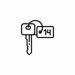 key with room number icon sign vector