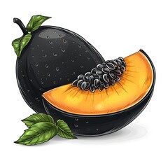 Juicy jamun fruit half cut artistic illustration high resolution photo