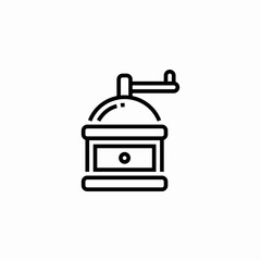 manual coffee grinder icon sign vector