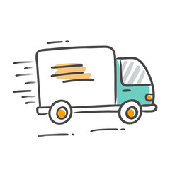 fast moving shipping delivery truck icon