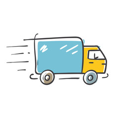 fast moving shipping delivery truck icon