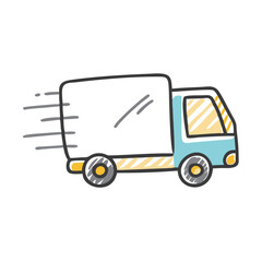 fast moving shipping delivery truck icon