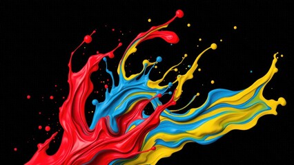 Dynamic Paint Splash Art: Bold, Colorful Abstract Design for Creative Projects