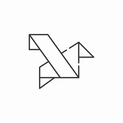 origami bird icon sign vector