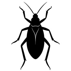 Black Silhouette of a Cockroach Insect Vector Illustration