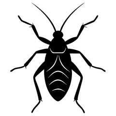 Black Silhouette of a Cockroach Insect Illustration