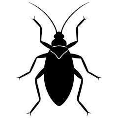 Black Silhouette of a Cockroach Insect Illustration